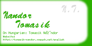 nandor tomasik business card